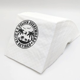 SharkBliss Funny Beach Retirement Quotes Cocktail Napkins, 100 Pack It's 5 O'clock Everywhere Im Retired Disposable Paper Beverage Bar Cocktail Napkins 2-Ply, 5x5" (It's 5 O'clock Everywhere)