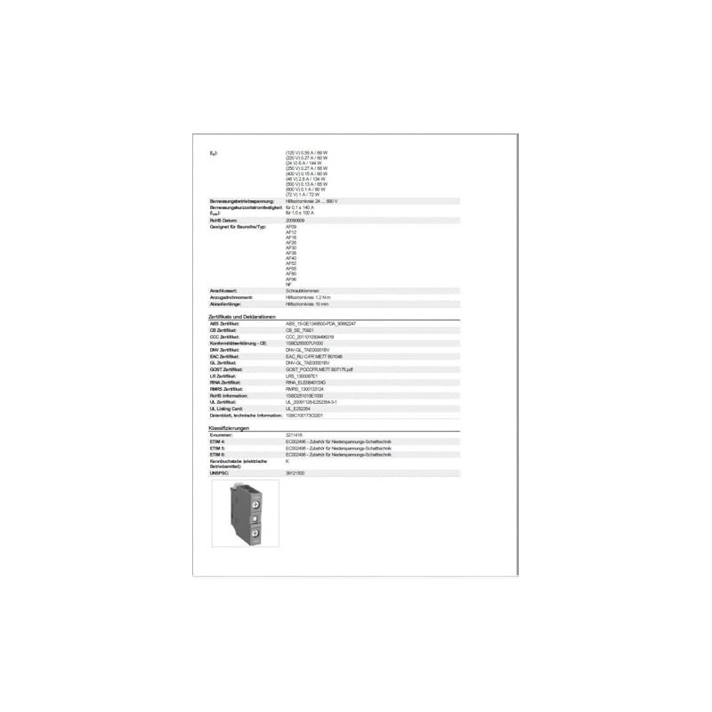 abb-entrelec CA4 – 10 – CONTACT BLOCK FRONT CA4 –
