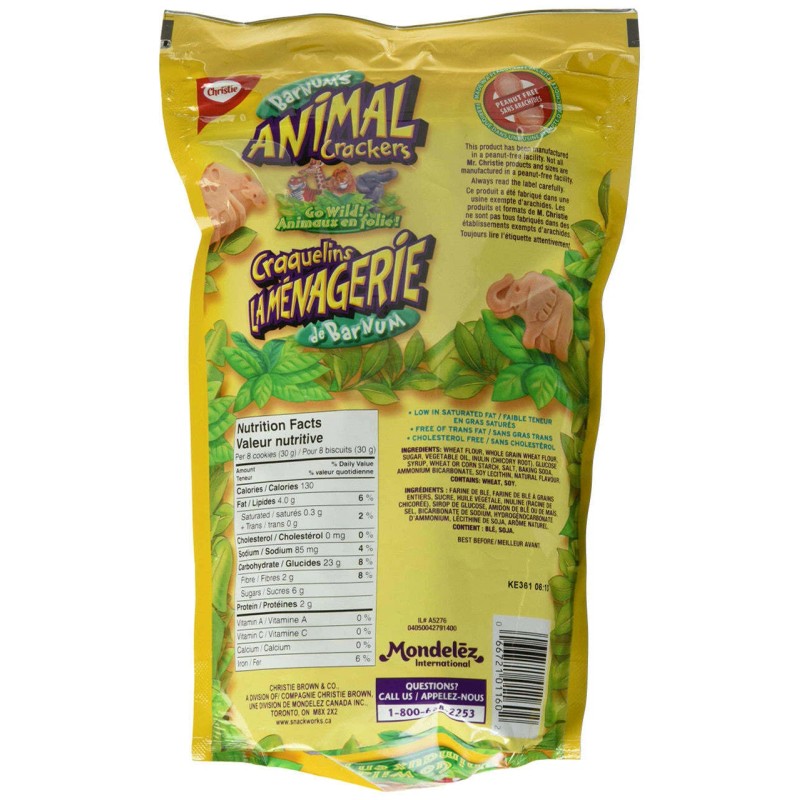 Christie Barnum Arrowroot Animal Crackers, 225g/7.9oz, (Imported from Canada)