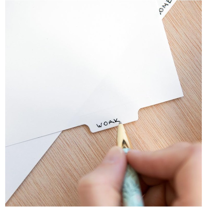 Filofax White Dividers, Personal Size, Cardstock, 7.5-inches Height, B132872