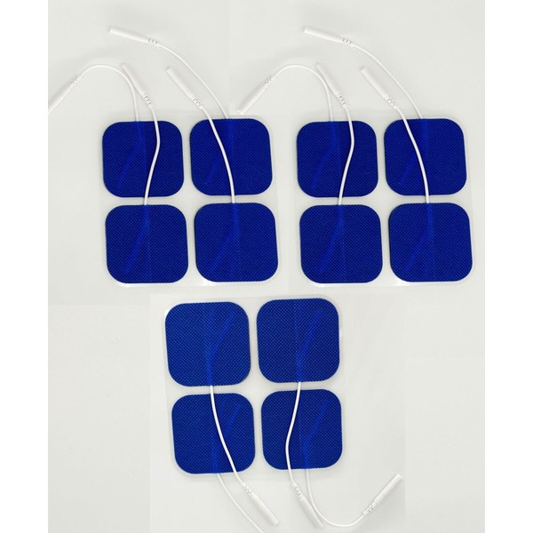 Compass Health 2"x2" Blue Cloth Self-Adhesive Electrodes Reusable TENS/EMS Pads