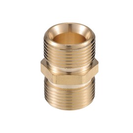 X AUTOHAUX Pressure Washer Connector, 14mm M22x1.5 Male Adapter Brass Screw Hose Connector Universal for Pressure Washer Brass Copper Tone