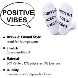 Inspirational Quote Socks Infertility Gifts for Women Positive Vibes IVF Encouragement Gift Support Gift (Positive Vibes)