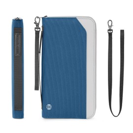 Travel Passport Holder for Family - RFID Large Travel Passport Wallet with Airtag & Card Holder Women Men, Lightweight Passport Cover Case Travel Document Organizer with Zipper Pocket,Navy Blue