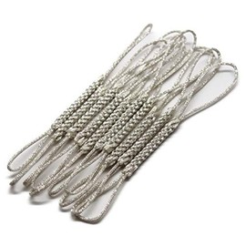 Rayon Double Base String Set of 10 for Straps, Netting Cords, Amulet (Silver)