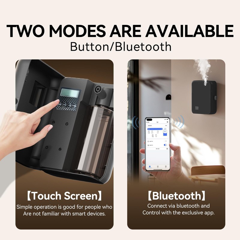 Smart Essential Oil Diffuser with Bluetooth,Waterless Scent Machine for Home,Office,Hotel,and