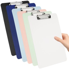 Clipboard A4, 6 Plastic Clipboards with Secure Hold, 12.5 x 9 Inch Clip Board for Office & Classroom Supplies