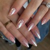 SXVME Uñas postizas de lunares almendra, uñas postizas de donut