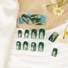 Lomxene Press On Nails for Woman Short Fake Nails Green