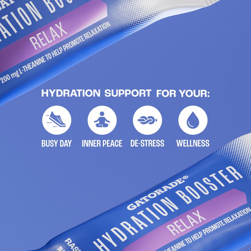 Gatorade Hydration Booster Electrolyte Drink Mix Powder Packets, Relax and