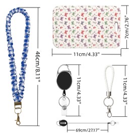 8 Piece Scrunchie Lanyard Gift Set, Butterfly ID Badge Holders for Teachers
