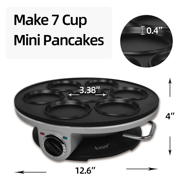 Aoruru Electric Pancake Maker for Kids Mini Crepe Maker Nonstick