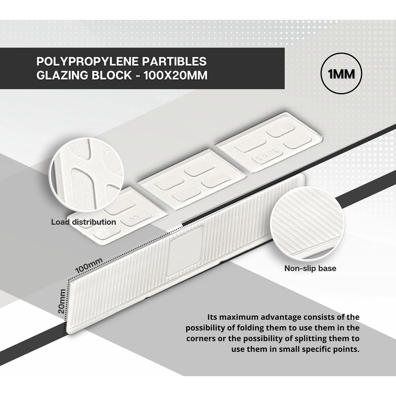 DOJA BARCELONA 1 mm spacers, plastic, spacers, white, pack of