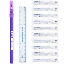 AIESI® Hospimark Dermography Pen for Skin with Standard Tip with Ruler (Pack of 10)