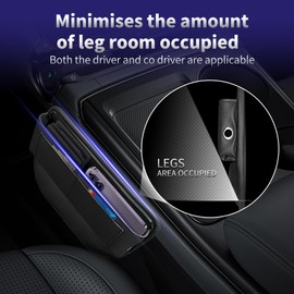 Car Gap Filler Organiser, Premium Leather Car Seat Gap Filler Organiser, Car Organiser Car Accessories for Women Men, Car Essentials for Car SUV Truck (Black, 1 Pack)