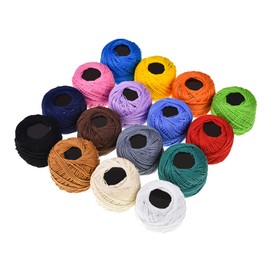 16 Rolls Embroidery Thread Cross Stitch Floss Threads, Colored Cotton Yarn Crochet Sewing Supplies