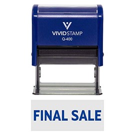 Basic Final Sale - Sello de goma autoentintado para oficina (azul) - XL