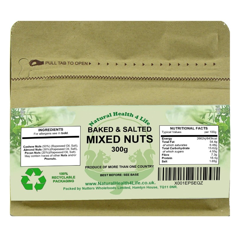 Natural Health 4 Life Baked and Salted Mixed Nuts (No