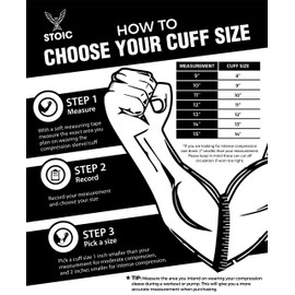 Stoic 7MM Compression Sleeve Cuff (Heavy Neoprene Construction) For arm, elbow, lower leg compression and warmth while weight lifting, powerlifting, bench pressing (8 Inch, Black)