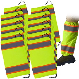 Hercicy Reflective Two Tone Mesh Leg Gaiters High Visibility Polyester Leg Gaiters(Green, 12 Pcs)