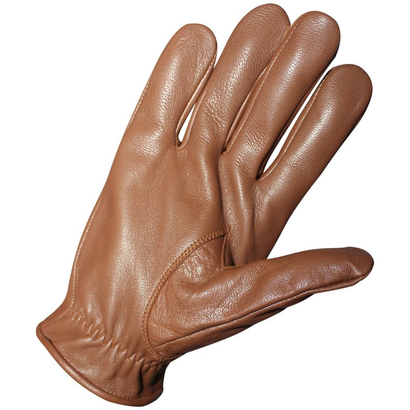 REAL EMPIRE Men's Driving Sheep Leather Luxury Gloves (Brown, XLarge)