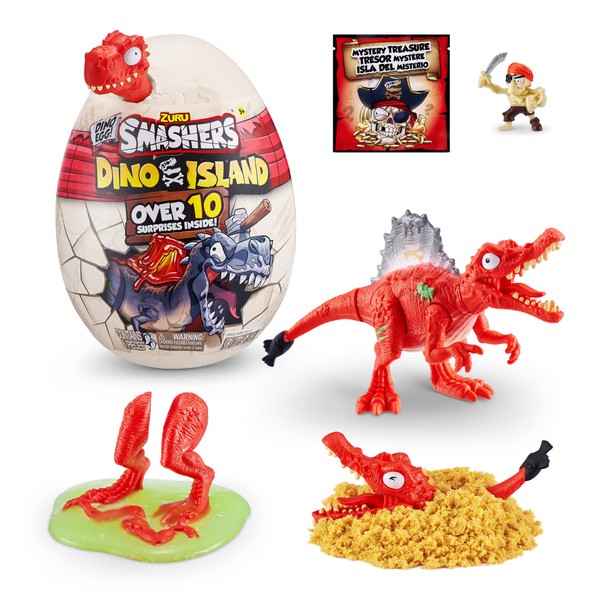 Smashers Dino Island Mini Egg Spinosaurus by ZURU Prehistoric Discovery Toy with 10 Surprises, Dinosaur Toys, Slime, Sand and More Age 5+
