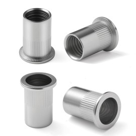 THFJWJ Rivet Nuts M6 Stainless Steel Rivet Nut Threaded Sleeve Nut Blind Rivet Nuts Press-in Thread Rivet Nut Pack of 50 A2 V2A 304 for Sheet Metal Plastic