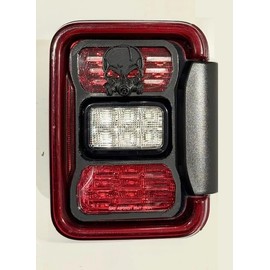 Gas Mask Skull Version in 3D - Black for Jeep Gladiator Rear LED Tail Light Covers (2020-2025) - Love Outdoors Camping - Skeleton