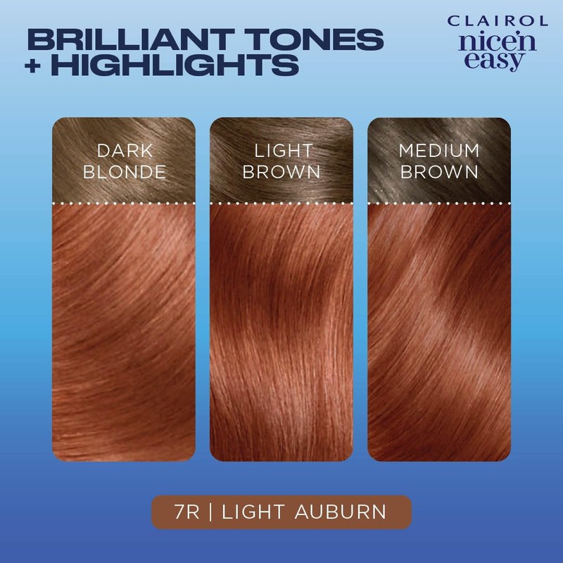Clairol Nice'n Easy Permanent Hair Dye, 7R Lighest Auburn Hair