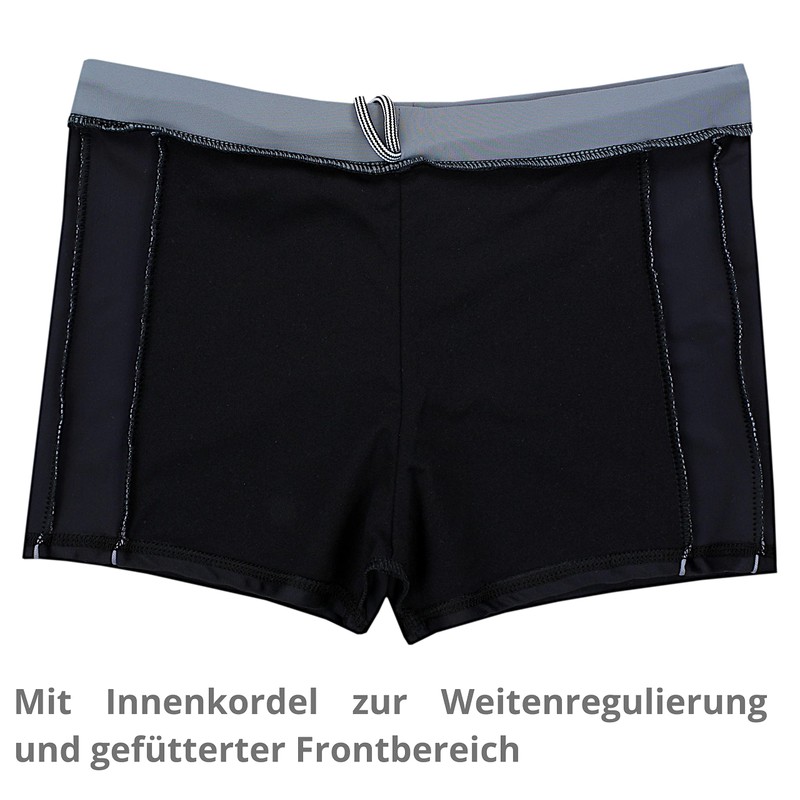 Aquarti Men's Swimming Trunks Short with Contrast Piping, 010 Black