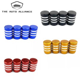 THE AUTO ALLIANCE 4x Car Tire Tyre Wheel Air Port Dust Cover Ventil Rim Valve Stem Caps - Blue