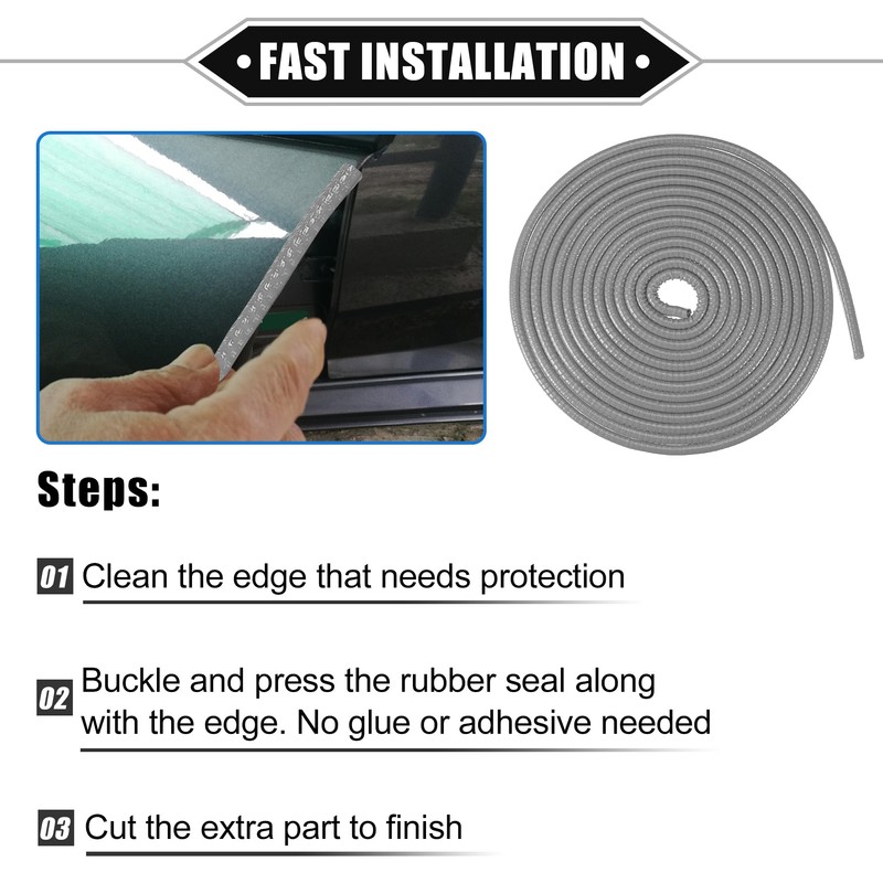 X AUTOHAUX Car Door Edge Guard, 16.4ft U Shape Rubber