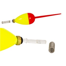 Pack of 6 fishing floats, balsa wood floats, spring bobber slip bobbers for panfish zander (self-locking)