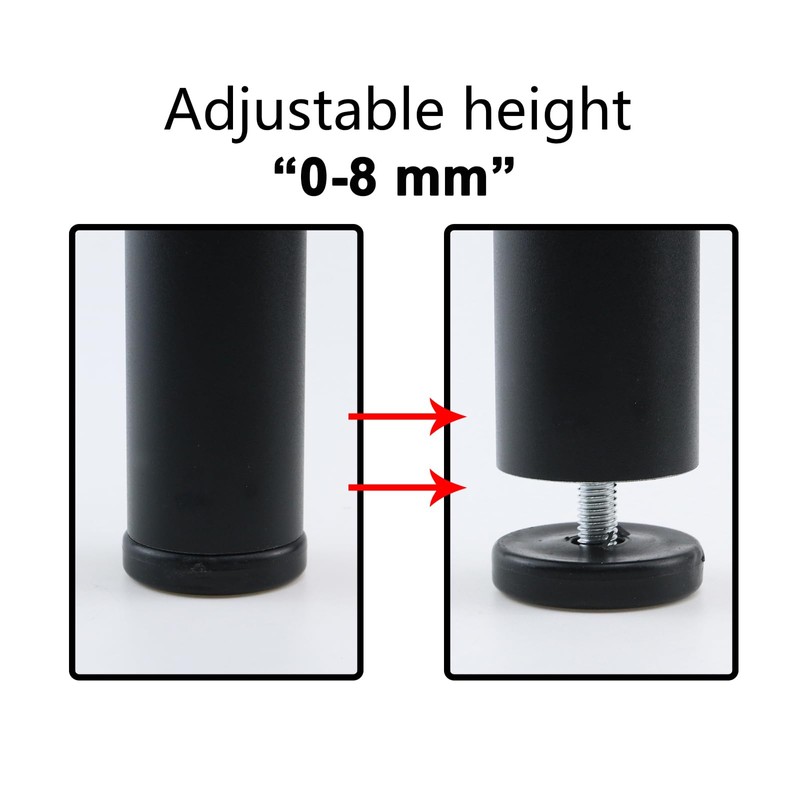 Dnyta 4Pcs 6inch Frosted Support Legs, Aluminum Alloy Adjustable Height