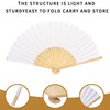 6 PCS Bamboo Sublimation Fans Blanks,DIY White Paper Hand Fan