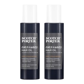 Scotch Porter Curls & Waves Hair Oil for Men | Formulated with Non-Toxic Ingredients, Free of Parabens, Sulfates & Silicones | Vegan | 1.7oz – 2 Pack | Scotch Porter