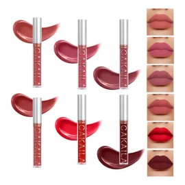 Gloss Labial Mate 6pcs Larga Duración Pigmentación Intensa                                                                                            
