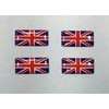 4 x Miniature Union Jack Flag Domed Gel Stickers Red,