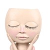 Unique Head Plant Pot with Drainage Hole Resin DIY Face