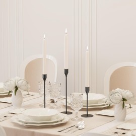 NLBTW Matte Black Taper Candle Holders, Set of 3 Metal Candlestick Holders for Candle Sticks Holder Decor, Ideal for Mantle Table Centerpiece, Weddings, Dining, Housewarming Gift & Anniversaries