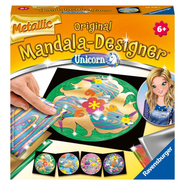 Ravensburger Mandala Designer 29719 Ravensburger 29719-Metallic Unicorn- Mandala Designer, Multicoloured, Standard Size