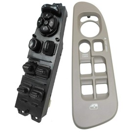 SWITCHDOCTOR Window Master Switch and Tan Bezel Set for 2002-2008 Dodge Ram 1500 2500 3500 (68171680AA, 56049805AB, 56049805AA, 56045334AE) (Quad Cab) (Khaki/Taupe/Tan)