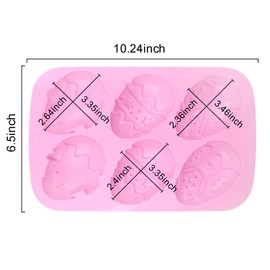SEIHDHIK Easter Egg Silicone Molds 2 PCS Egg Bunny Chocolate Molds Easter Baking Molds for Chocolate Candy Jello Handmade Soap (Pink & Purple)