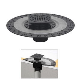 Uni-Green Matte Black Shower Drain Kit - 4” Compatible with Schluter Shower Pan - Square Shower Floor Drain - SS304 Stainless Steel Grate and ABS Material