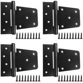 Heavy Duty Gate Hinges 3.5 inch 4 Pack, Black Door Shed Hinges Square Barn Hinges for Shed Barn Wood Fence Gate (Included Screws)