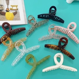 Daily Updo Twisted Matte Square Big Hair Claw Hair Clip 5 Daily Clip - Clear Pink 5ea