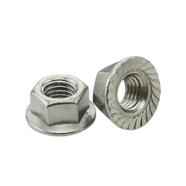 50 x Flange Nuts with Locking Toothing M5 - Serrated Hex Nuts - Collar Nuts - Locking Tooth Nuts - Threaded Nut - Rust-Proof Galvanised