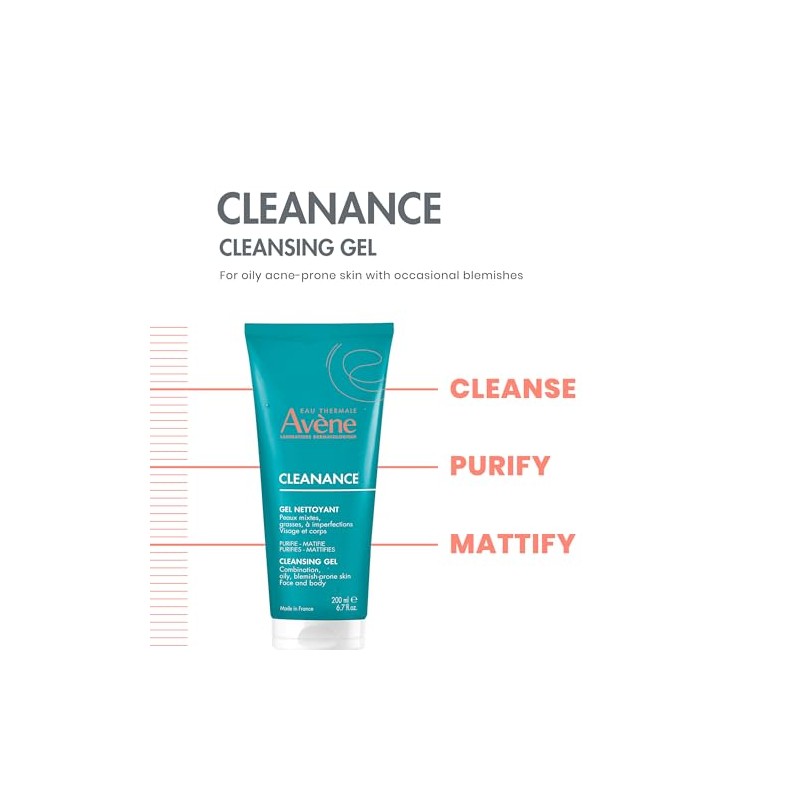 Eau Thermale Avène - Gel limpiador para cara y cuerpo,
