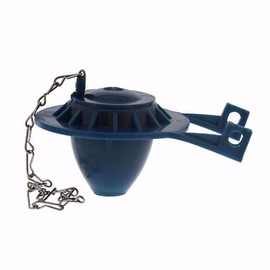 Jones Stephens Toilet Flapper, 5.1 cm Blue Vinyl, 9"/ 22.9 cm Stainless Steel Chain and Hook
