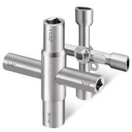 Viganoc 2Pc. 4 Way Sillcock Key Set, Utilities Key, Multi-Functional Water Key, Fits Most Sillcock, Stopcock, Water Spigots, Wall-Hydrant, Control Cabinet and Valves